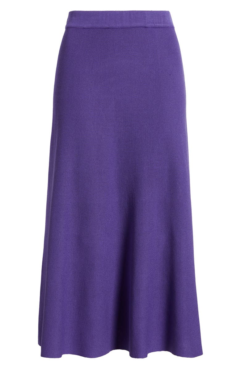 Misook Knit A-Line Midi Skirt, Alternate, color, Concord Purple