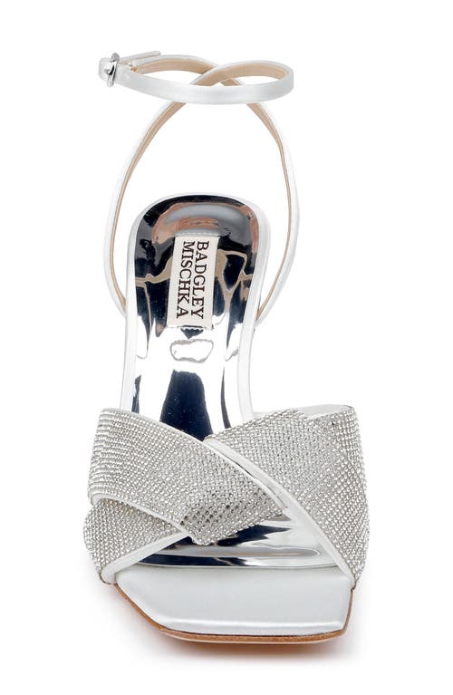 Badgley Mischka Collection Brinlee Ankle Strap Sandal In White Satin