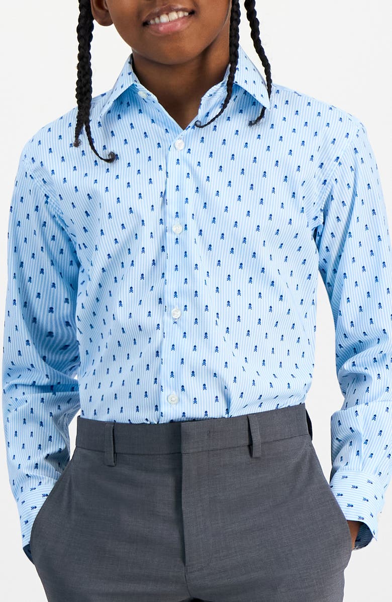 Michael Kors Kids' Skull Dress Shirt, Alternate, color, 