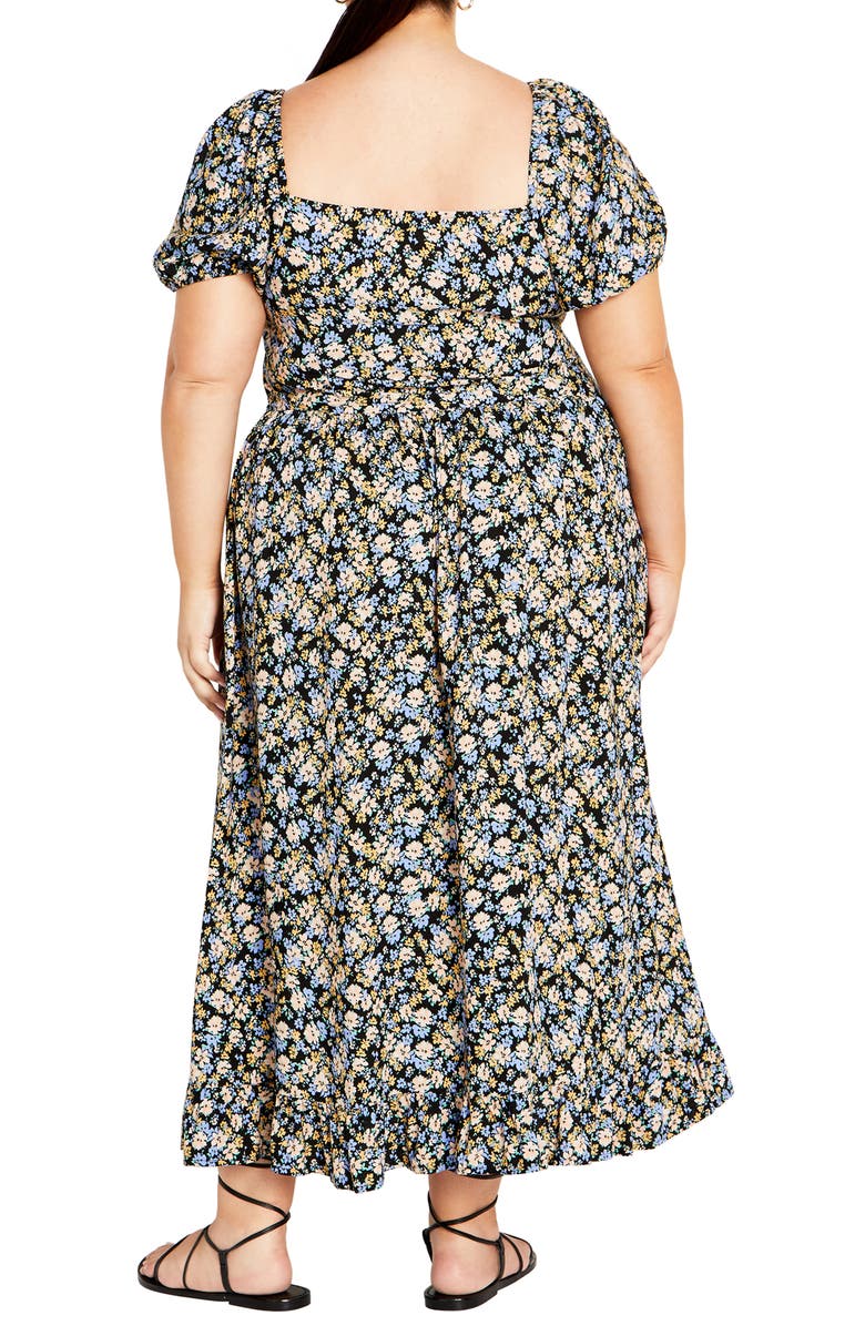 City Chic Emilee Floral Smocked Maxi Dress, Alternate, color, 