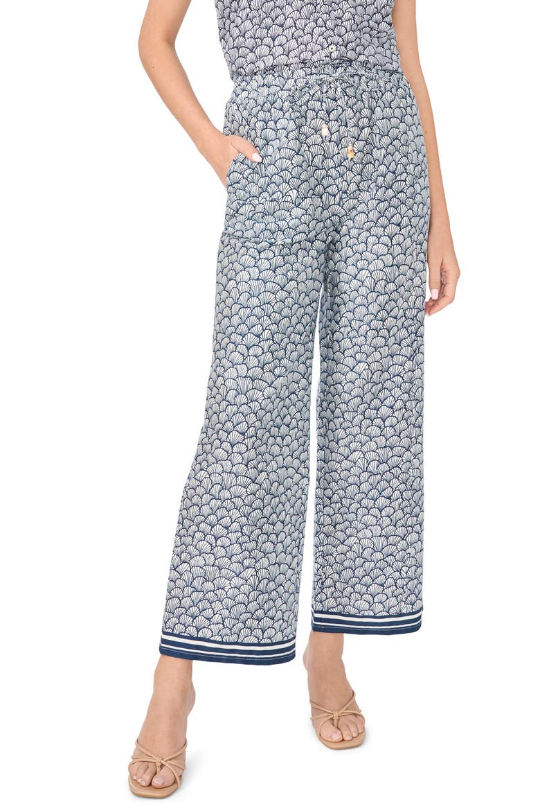 Border Print Pants, Main, color, CLASSIC NAVY