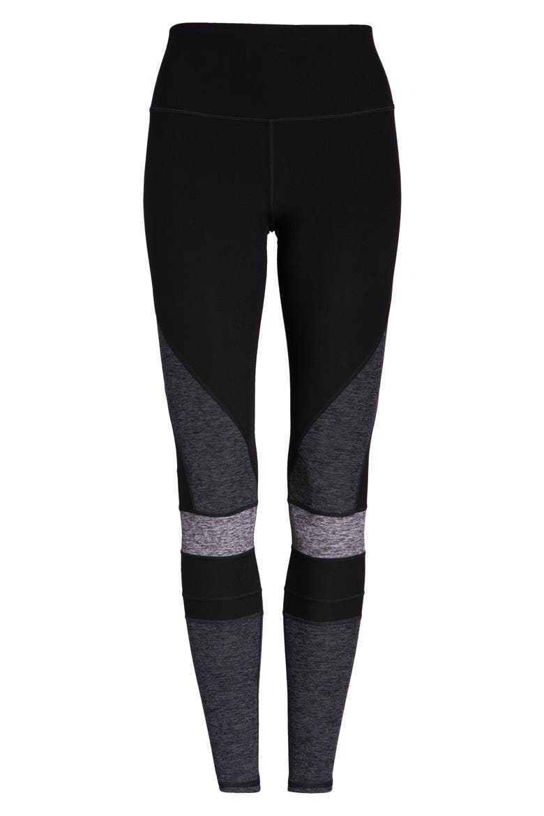 Momentum Alosoft High Waist Leggings, Alternate, color, BLACK/ DARK GREY/ DOVE GREY