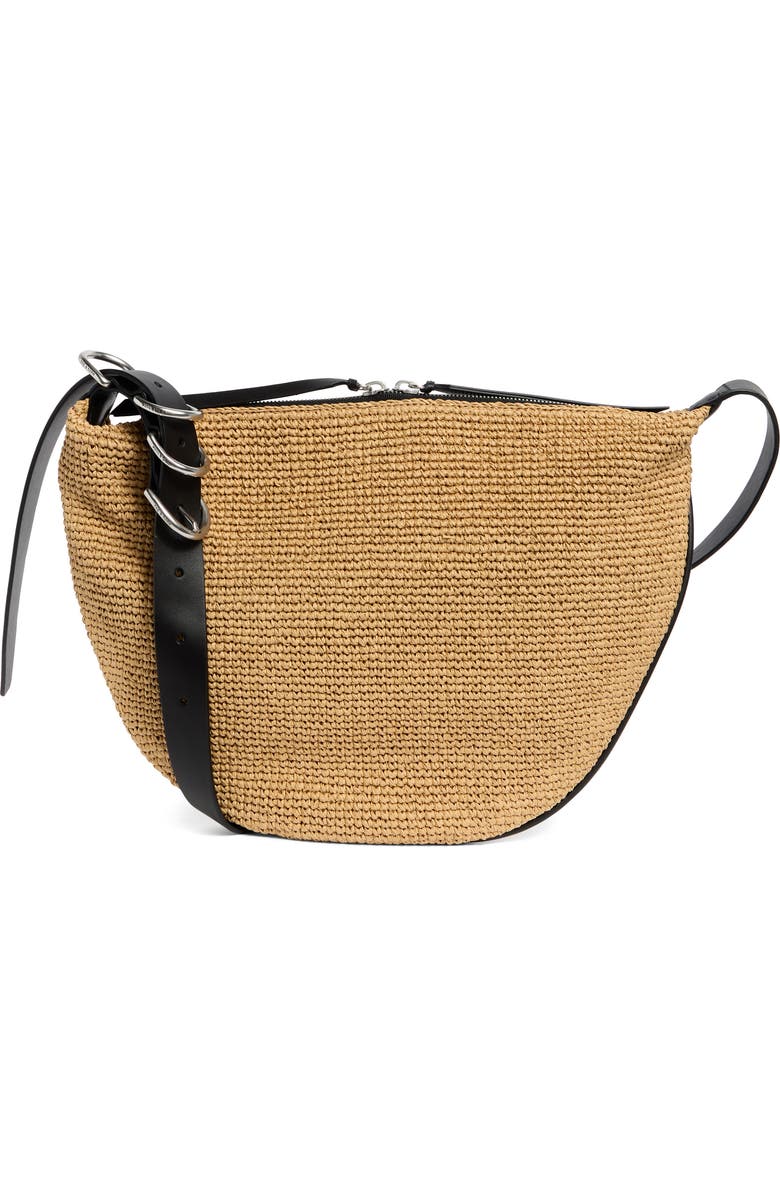 rag & bone Medium Mercer Woven Straw Hobo Bag, Main, color, Natural