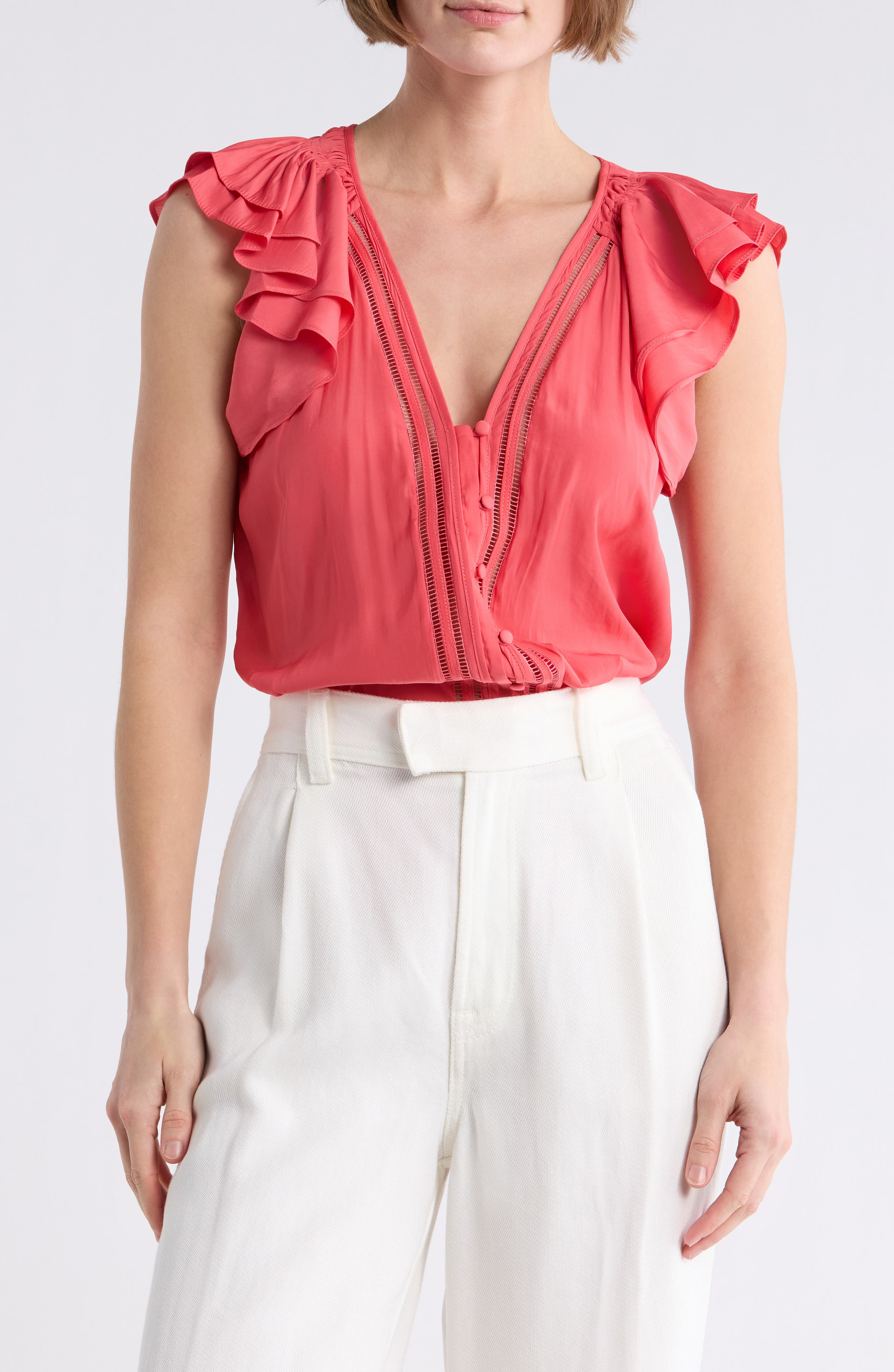 Ramy Brook Kendall Short Sleeve Button-Up Shirt