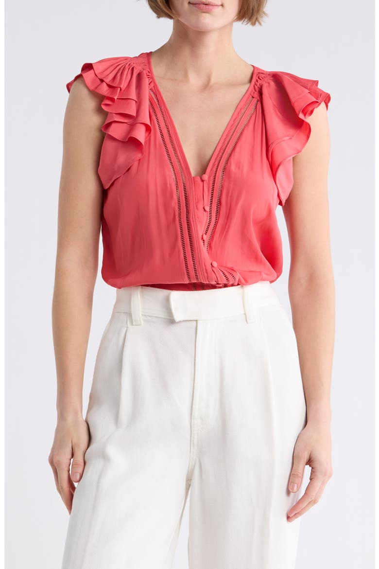 Kendall Short Sleeve Button-Up Shirt, Main, color, SUNSET
