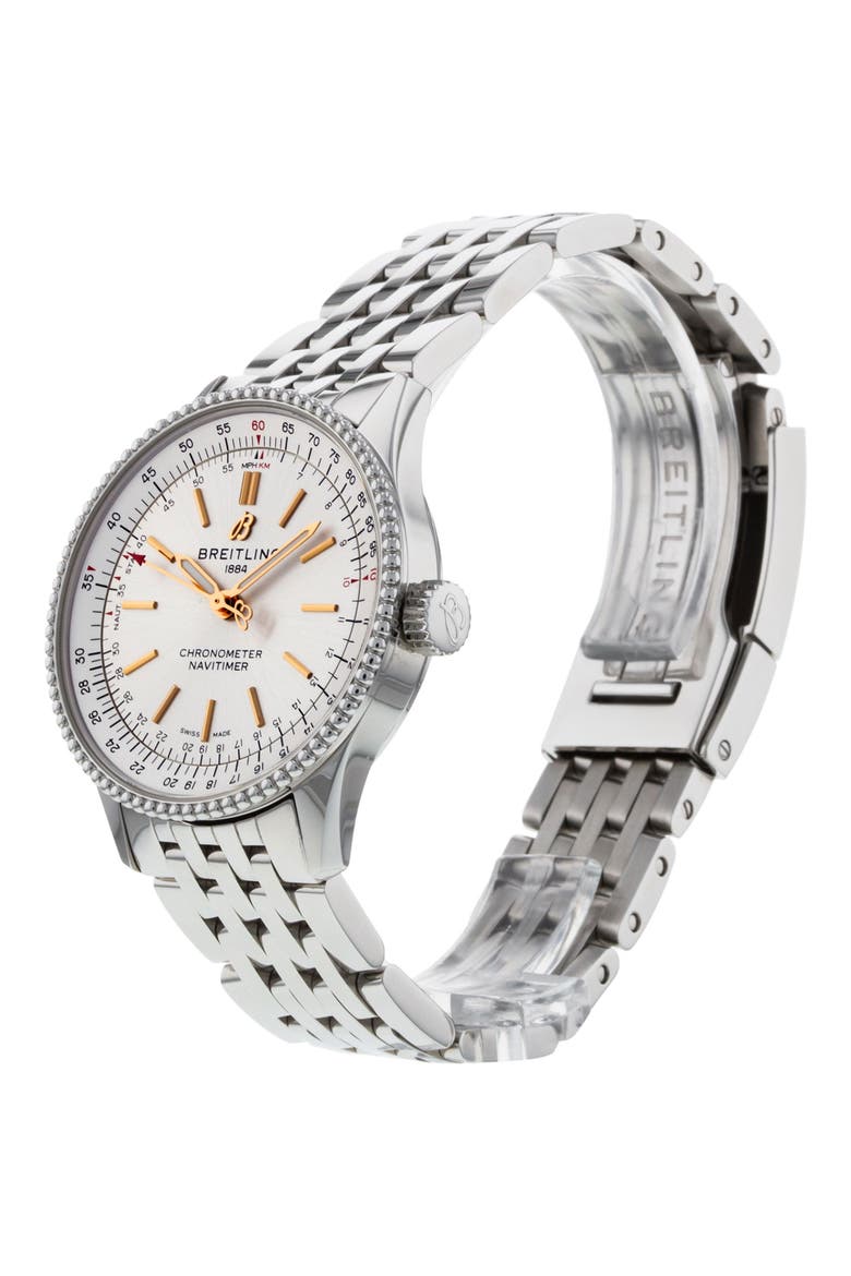 Breitling Preowned 2021 Navitimer Automatic 35 Bracelet Watch, Alternate, color, CREAM