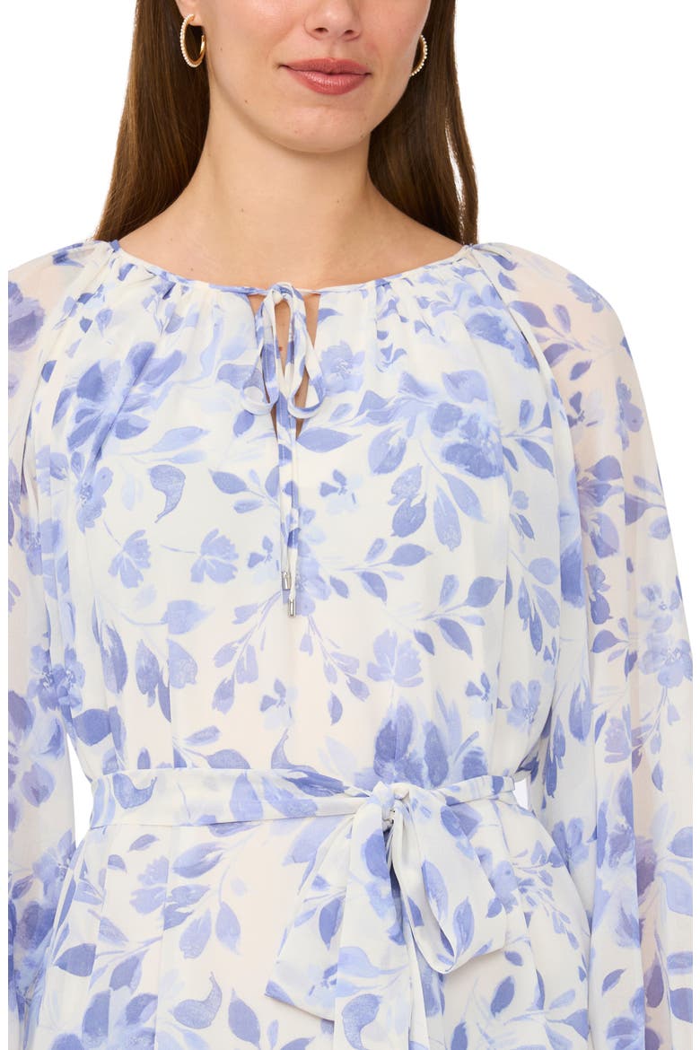 Floral Balloon Sleeve Shift Minidress, Alternate, color, NEW IVORY