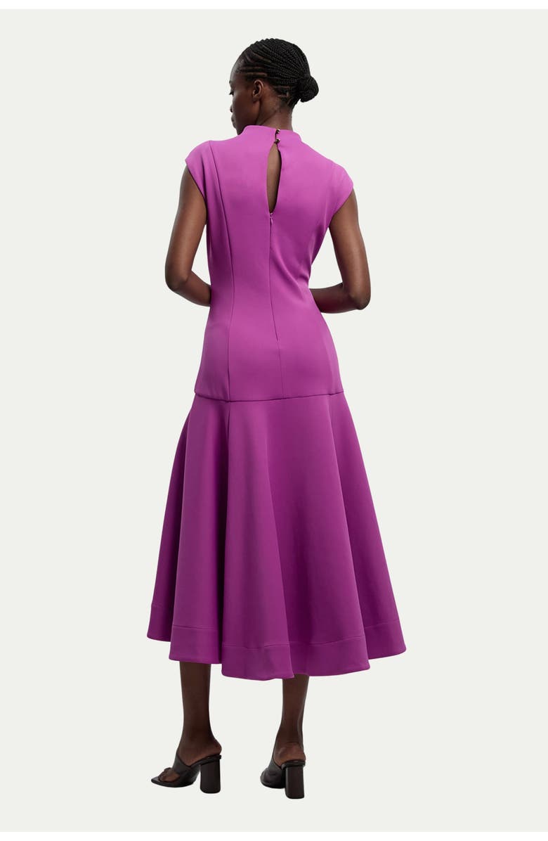 Karen Millen Ruffle Hem Sleeveless Midi Dress, Alternate, color, Purple