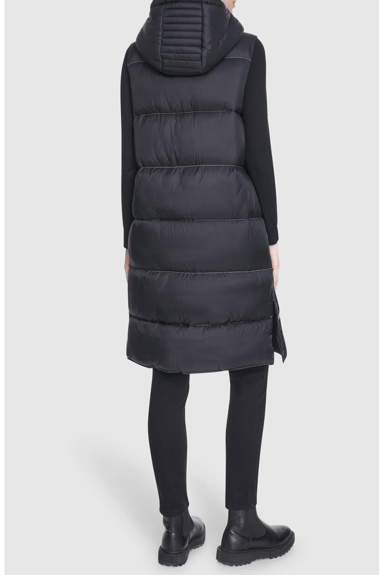 Kerr Hooded Longline Puffer Vest, Alternate, color, BLACK