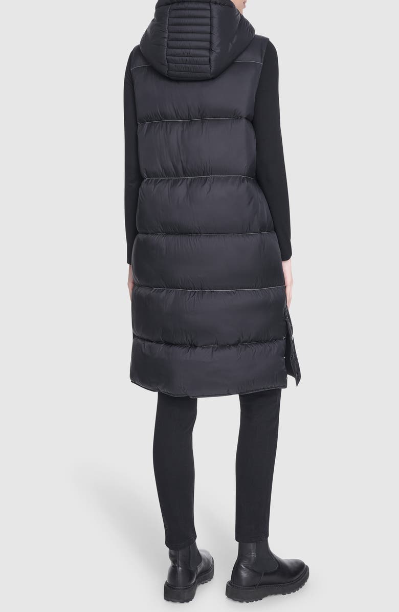 Andrew Marc Kerr Hooded Longline Puffer Vest, Alternate, color, Black