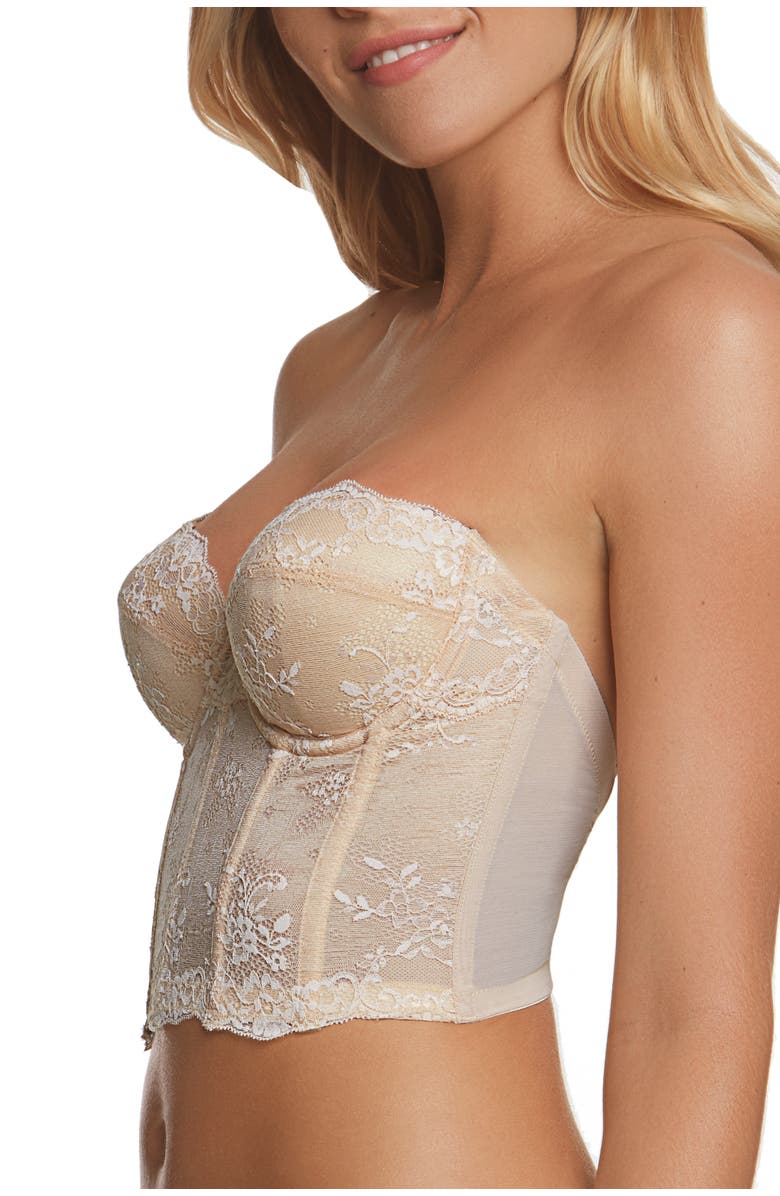 Dominique Intimates Tayler Ultra Low Back Strapless Lace Bra, Alternate, color, Latte