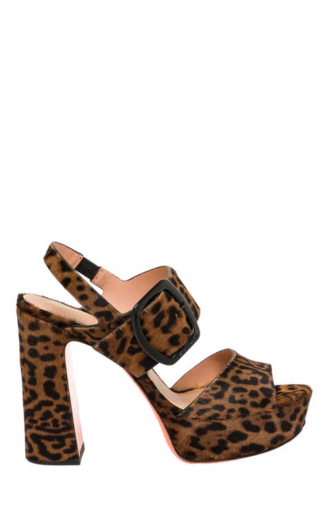 Animal-print cavallino sandal