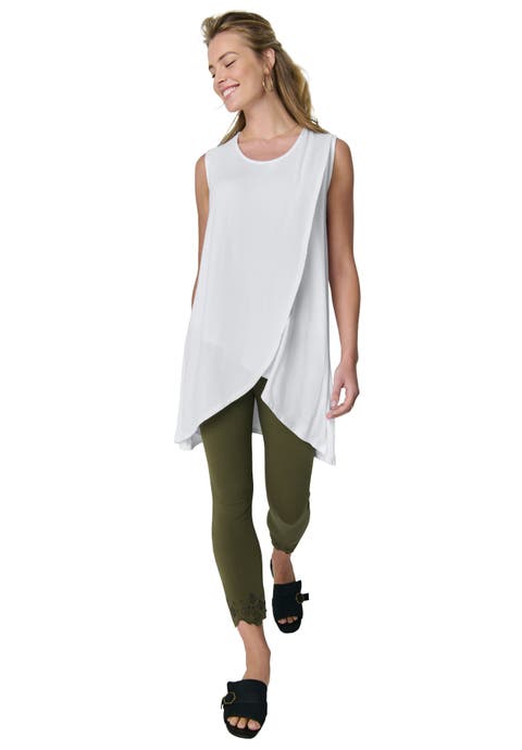 Sleeveless Tulip Overlay Knit Tunic (Plus)