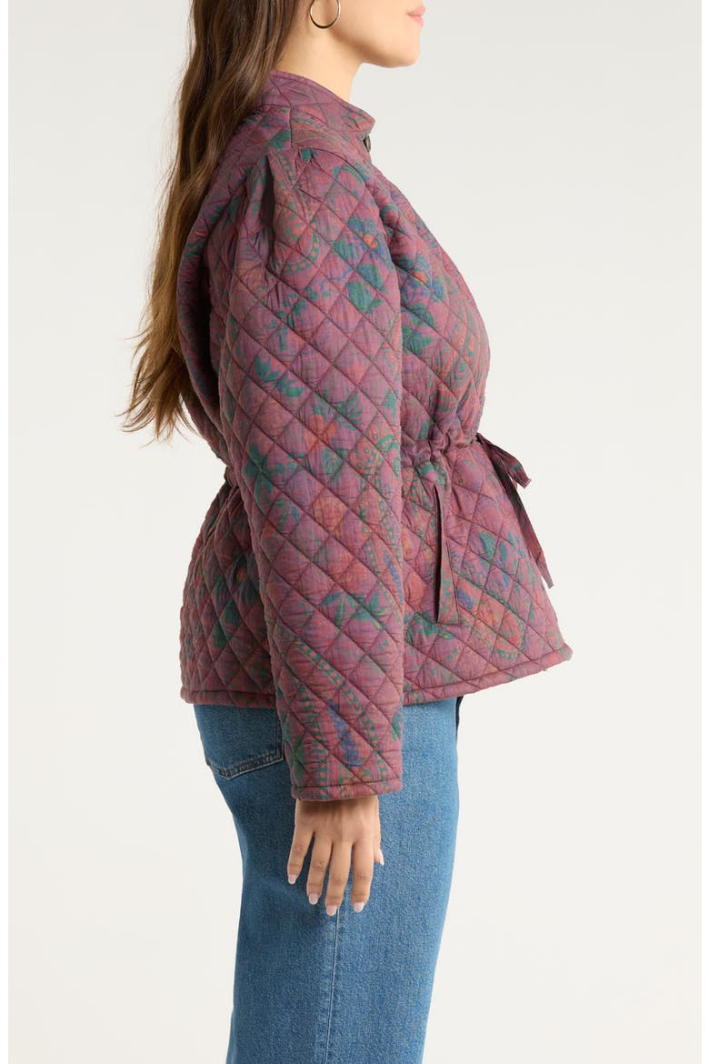 Floral Quilted Jacket, Alternate, color, BURGUNDY PAISLEY