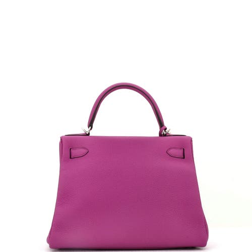 Pre-owned Hermes Hermes Kelly Handbag Pink Togo With Palladium Hardware 28 In Purple