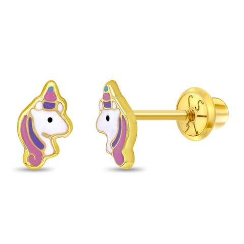 14k Pastel Unicorn Earrings
