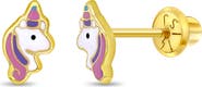 In Season Jewelry 14k Pastel Unicorn Earrings