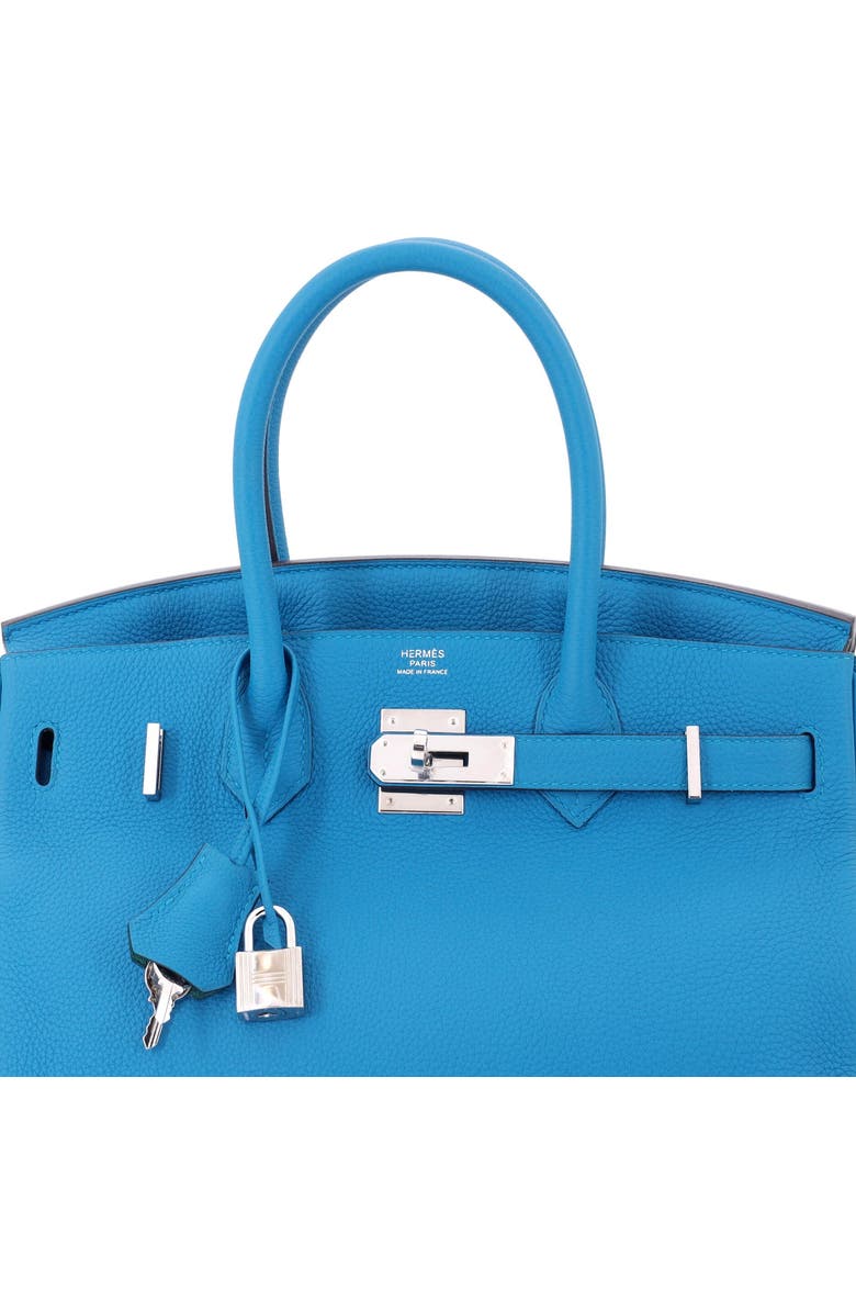 Pre-Owned Hermes Birkin Handbag Verso Togo with Palladium Hardware 30, Alternate, color, Bleu Zanzibar/Malachite