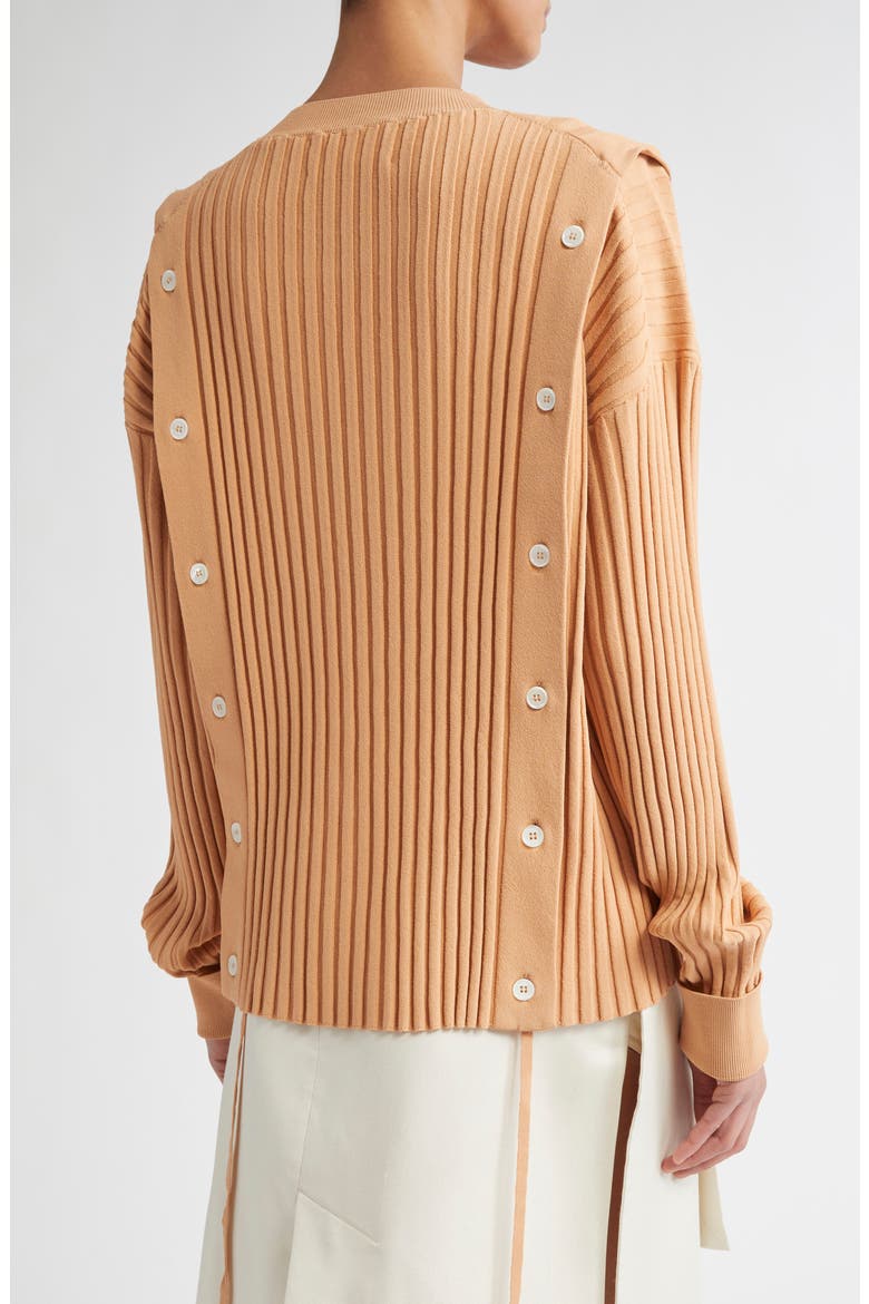 Button Rib Sweater, Alternate, color, BEIGE