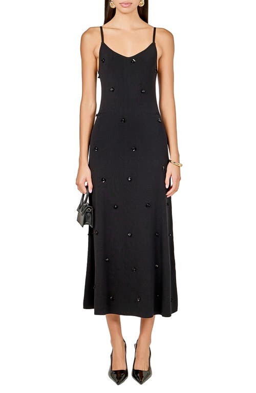 Endless Rose Embellished Knit Dress In Black