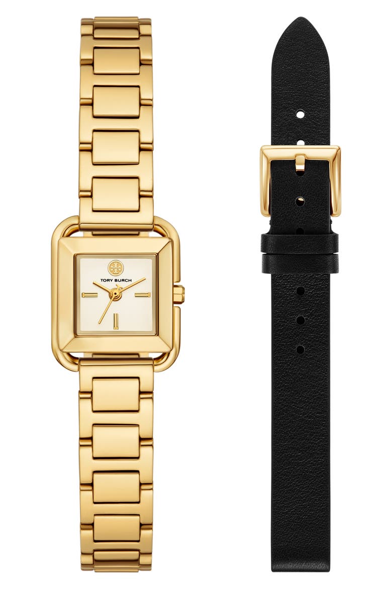 The Small Kira Square Bracelet Watch Set, 18mm x 18mm, Main, color, GOLD
