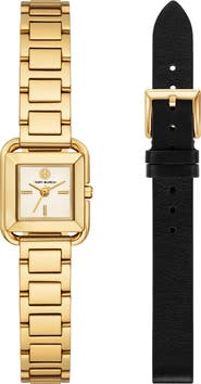 Tory Burch The Small Kira Square Bracelet Watch Set, 18mm x 18mm