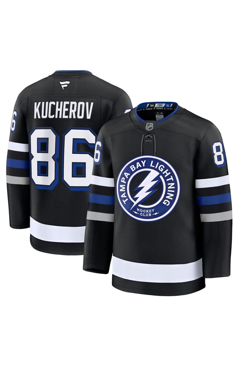 FANATICS Men's Fanatics Nikita Kucherov Black Tampa Bay Lightning Alternate Premium Jersey, Main, color, 