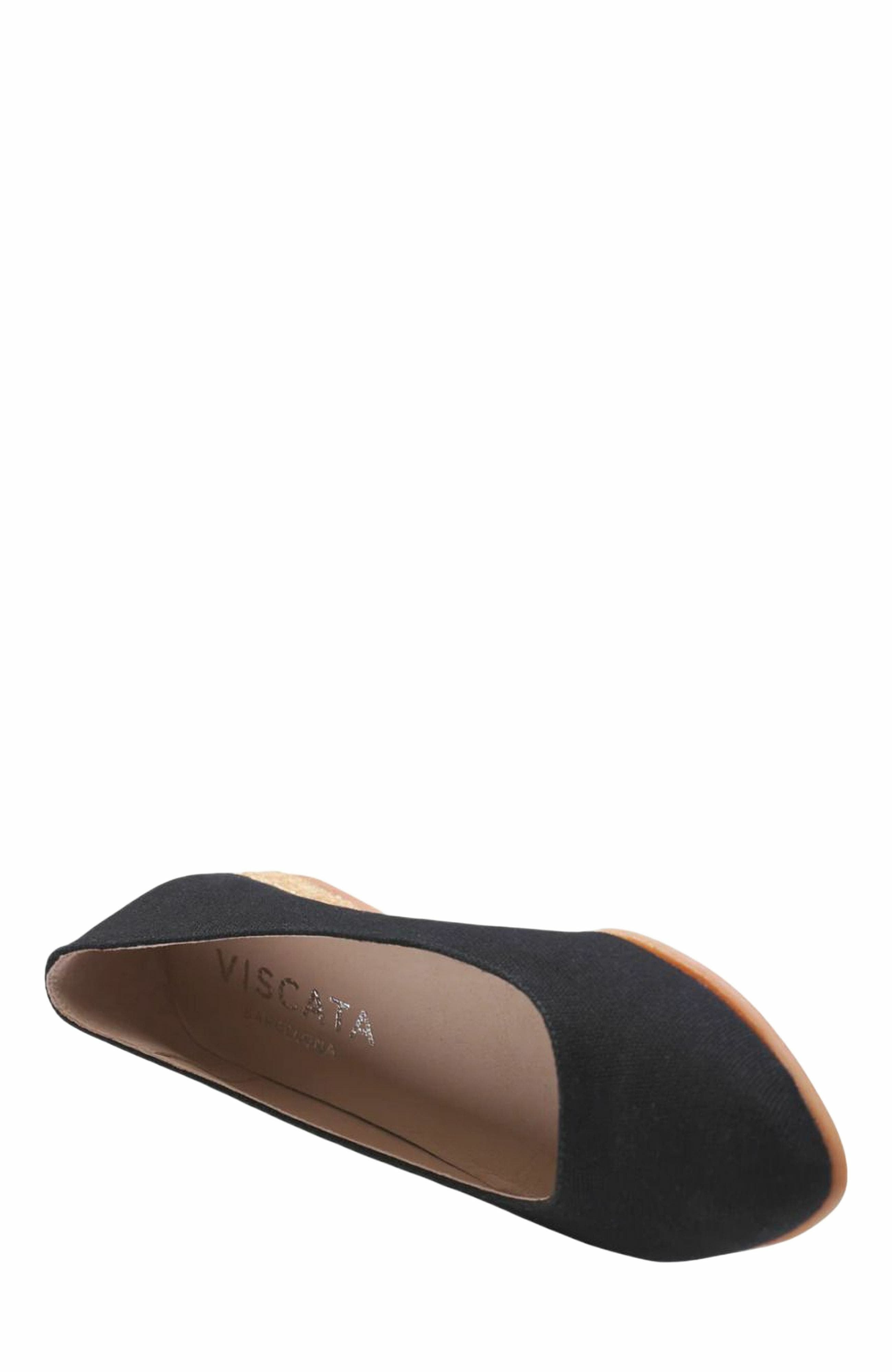 VISCATA Rubina Canvas Espadrille Flats, Alternate, color, Black