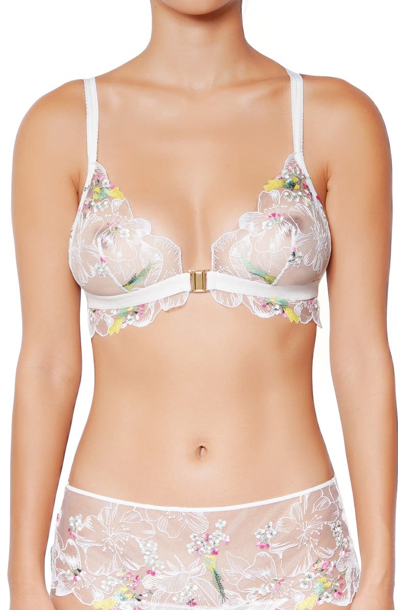 Huit Winter Romance Bralette, Alternate, color, Floral White