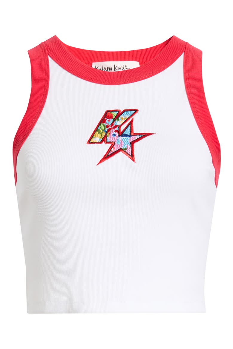 Embroidered Contrast Binding Crop Tank, Alternate, color, FASTLANE FLING