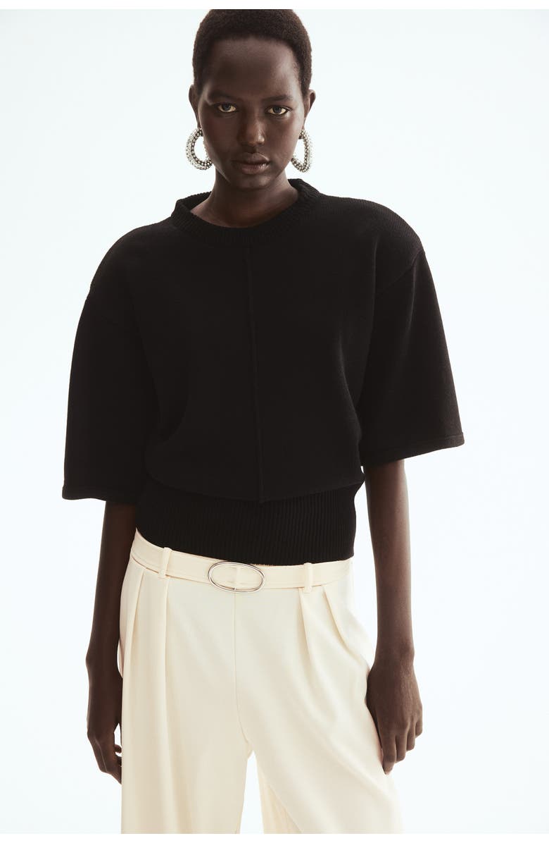 H&M Ponte Di Roma Trousers, Alternate, color, Cream