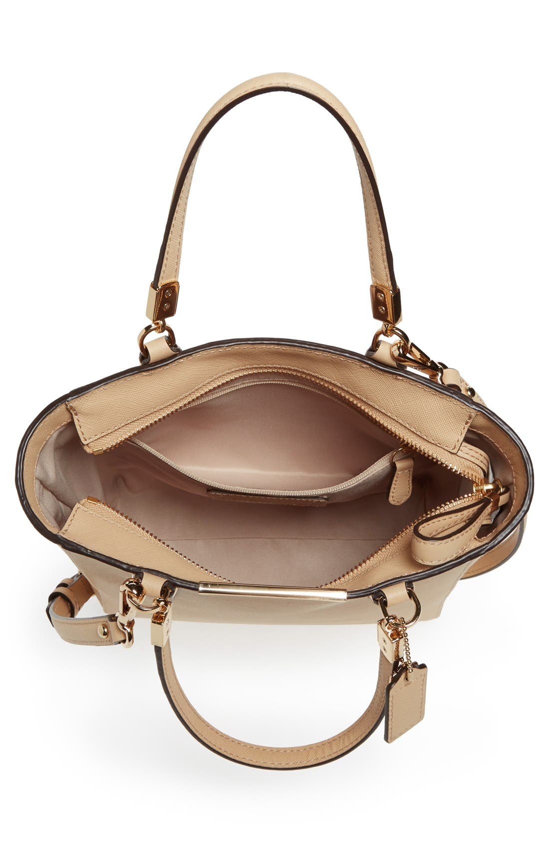 'Madison' Saffiano Leather Tote, Alternate, color, TAN