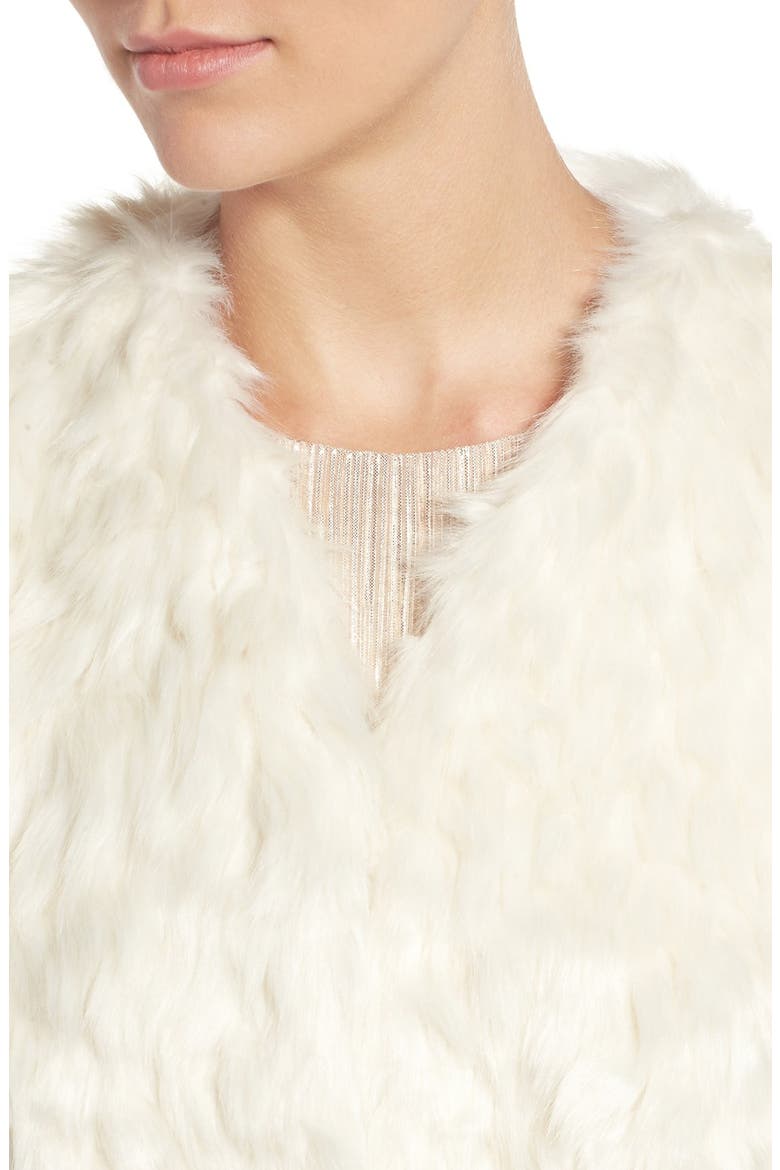 Faux Fur Capelet, Alternate, color, IVORY