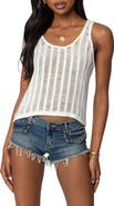 EDIKTED Keziah Ladder Stitch Sheer Tank