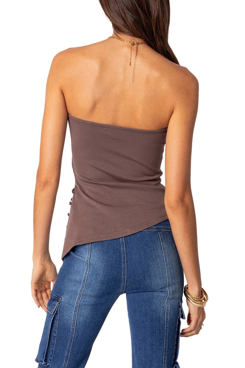 Silvia Asymmetric Strapless Top, Alternate, color, MOCHA