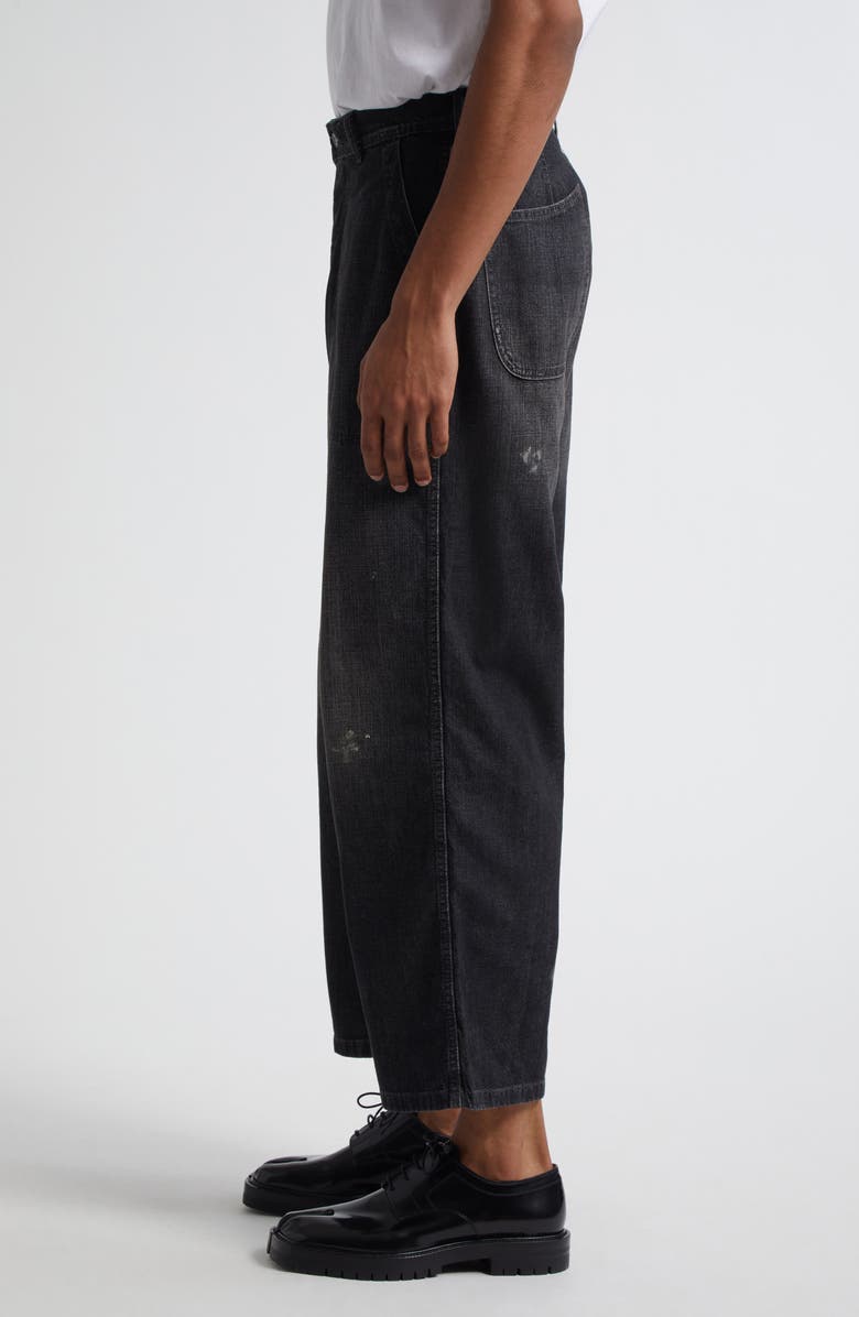 Maison Margiela Paint Splatter Wide Leg Jeans, Alternate, color, Black