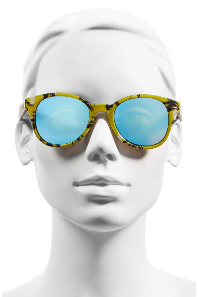 50mm Printed Frame Sunglasses, Alternate, color, GREEN