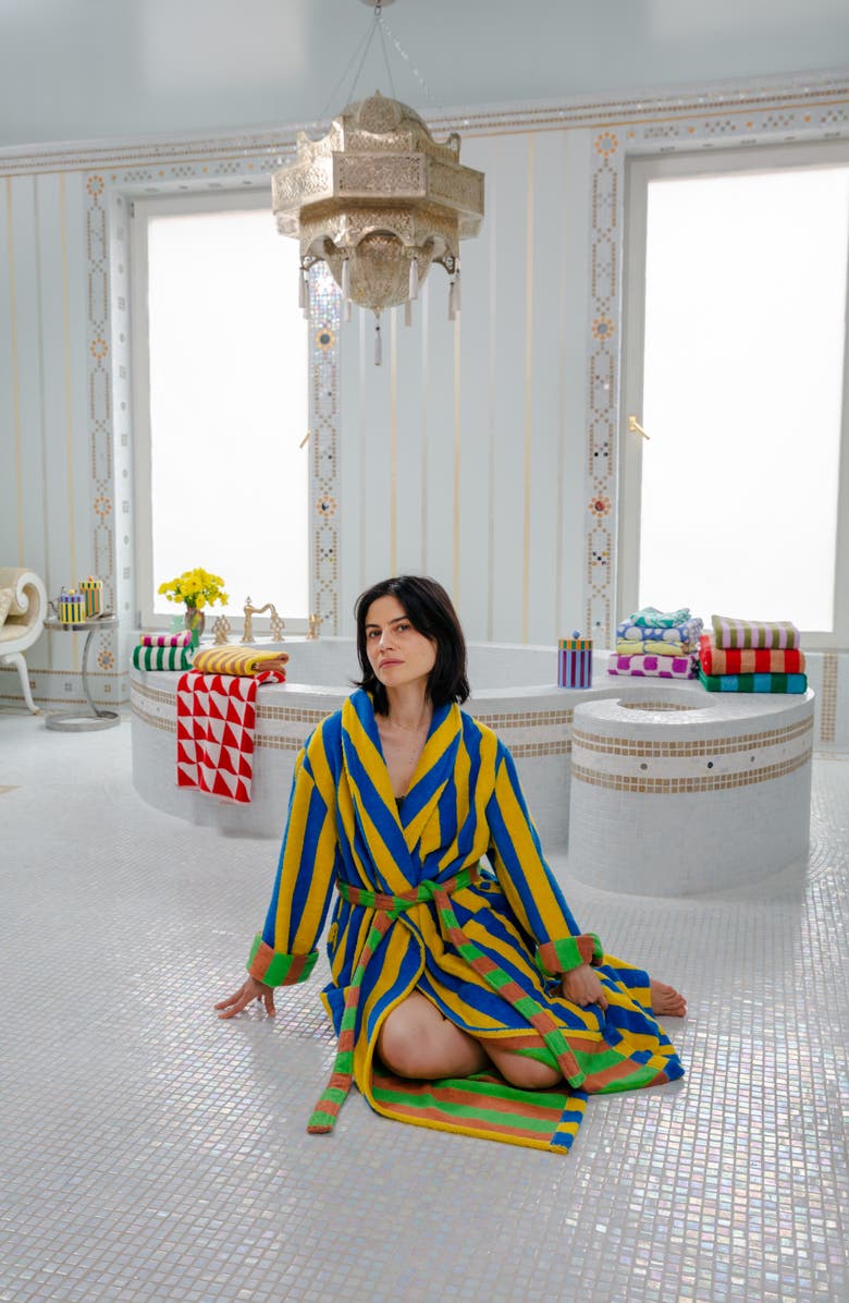 Dusen Dusen Reef Stripe Terry Robe, Alternate, color, 