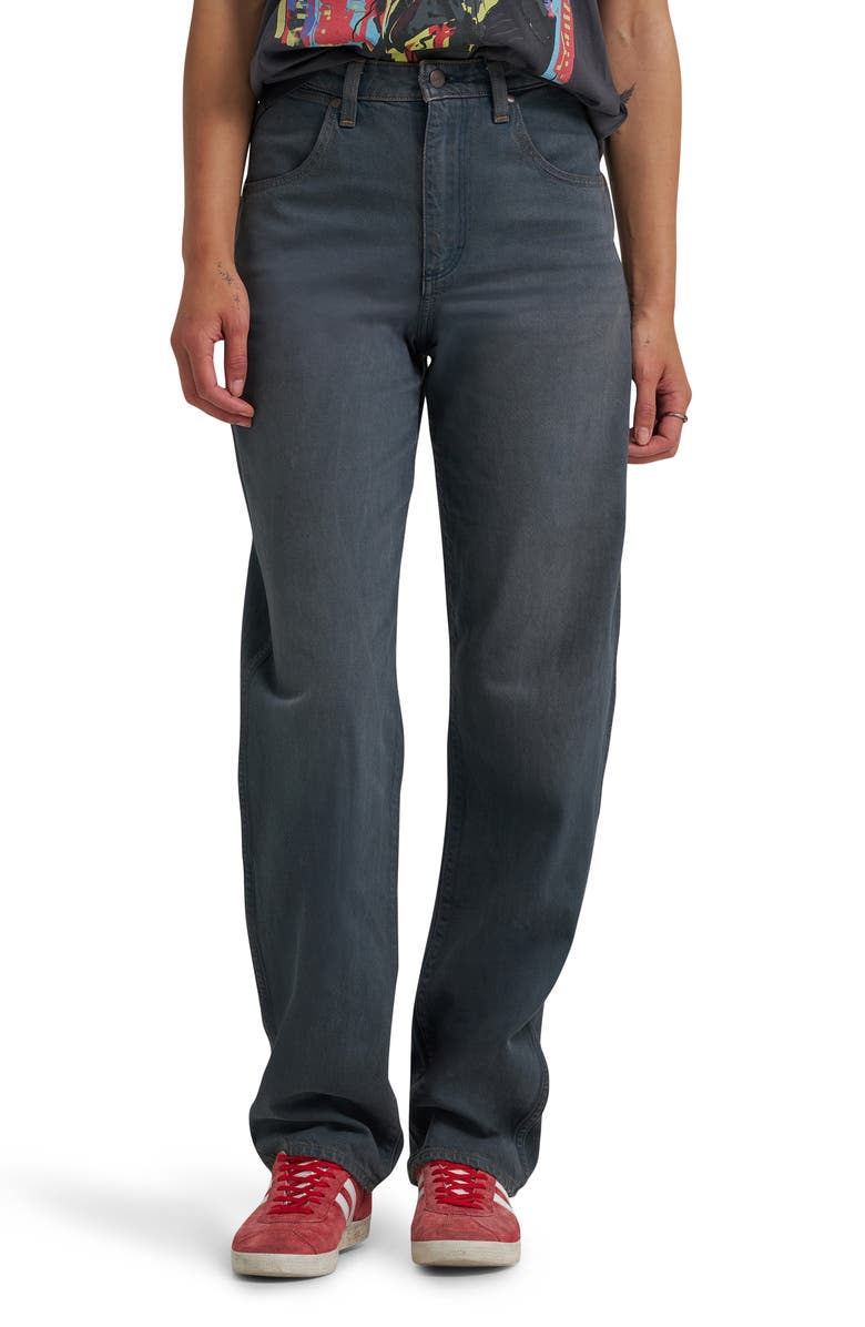 Wrangler High Waist Ankle Barrel Jeans, Main, color, Moonstone Fade