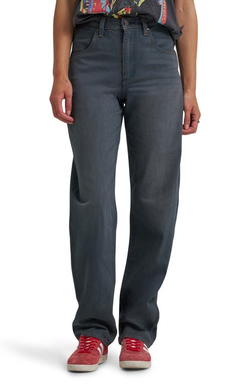 Wrangler High Waist Ankle Barrel Jeans In Gray