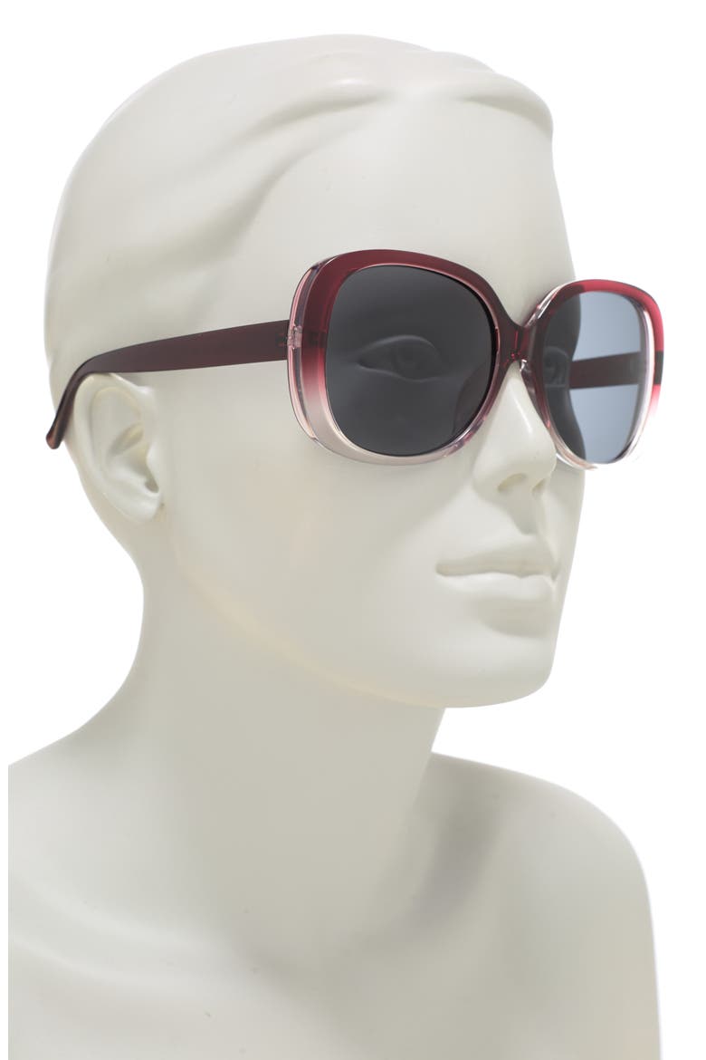 58mm Polarized Round Sunglasses, Alternate, color, RED