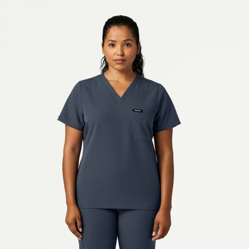 Jaanuu 1-pocket Slim V-neck Scrub Top In Gray