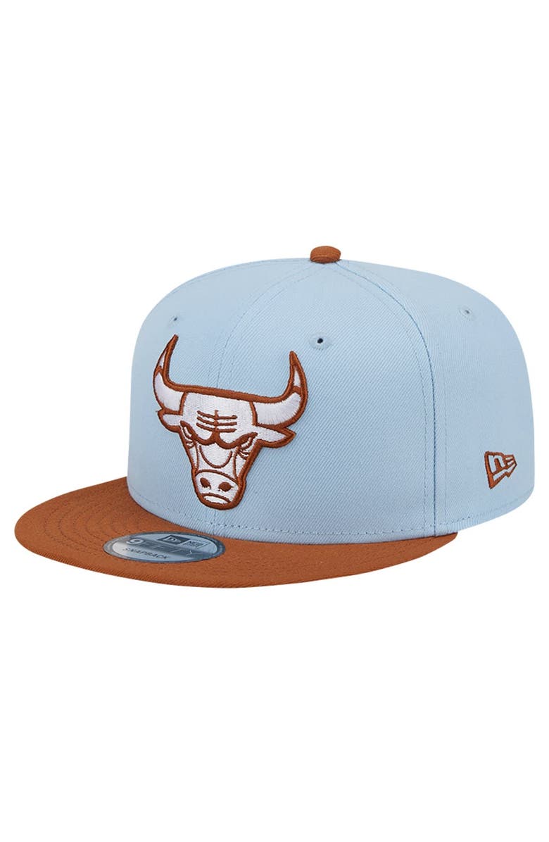 New Era Men's New Era Light Blue/Brown Chicago Bulls 2-Tone Color Pack 9FIFTY Snapback Hat, Main, color, 