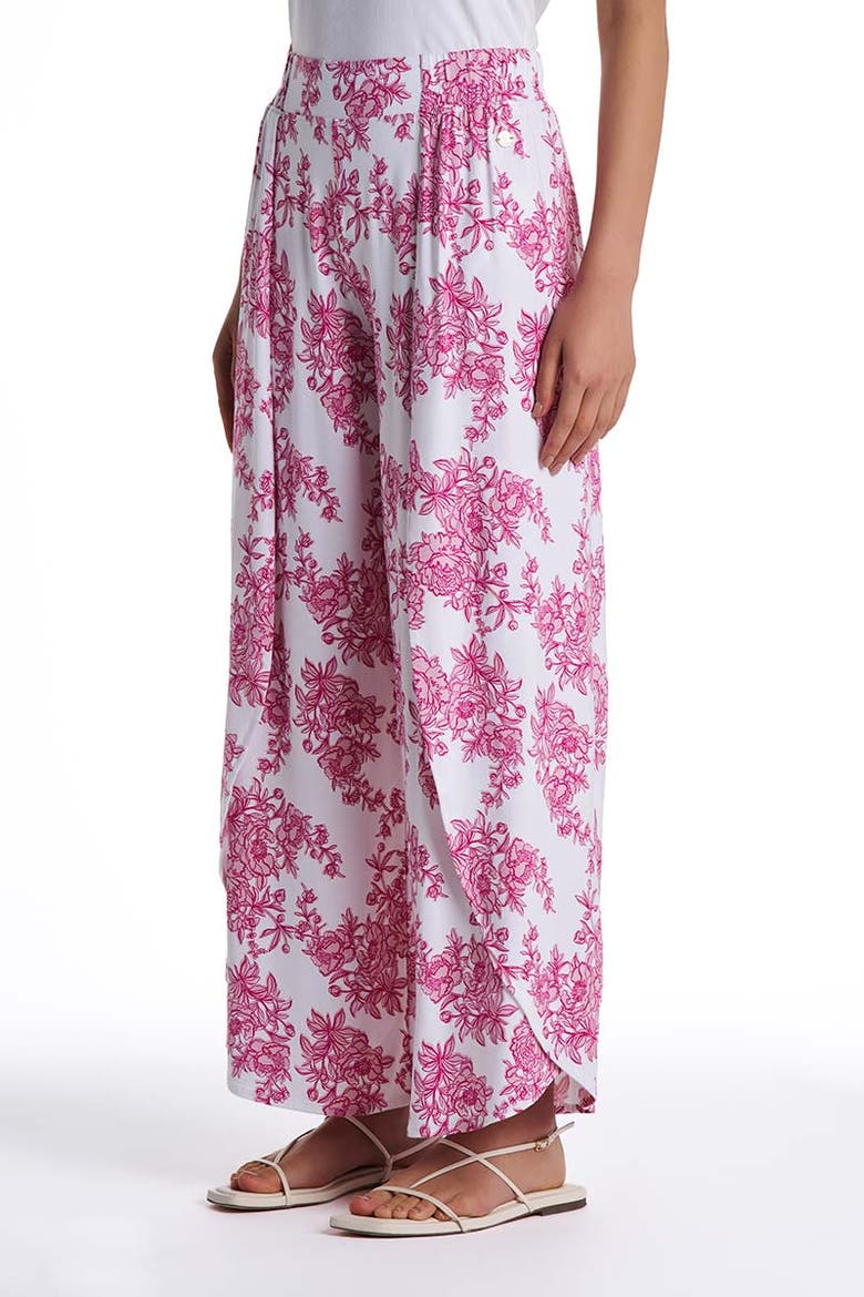 Women's Lynsu Wide Leg Pants with Overlap Detail, UPF 50+ Sun Protection, Alternate, color, Fuchsia Pink