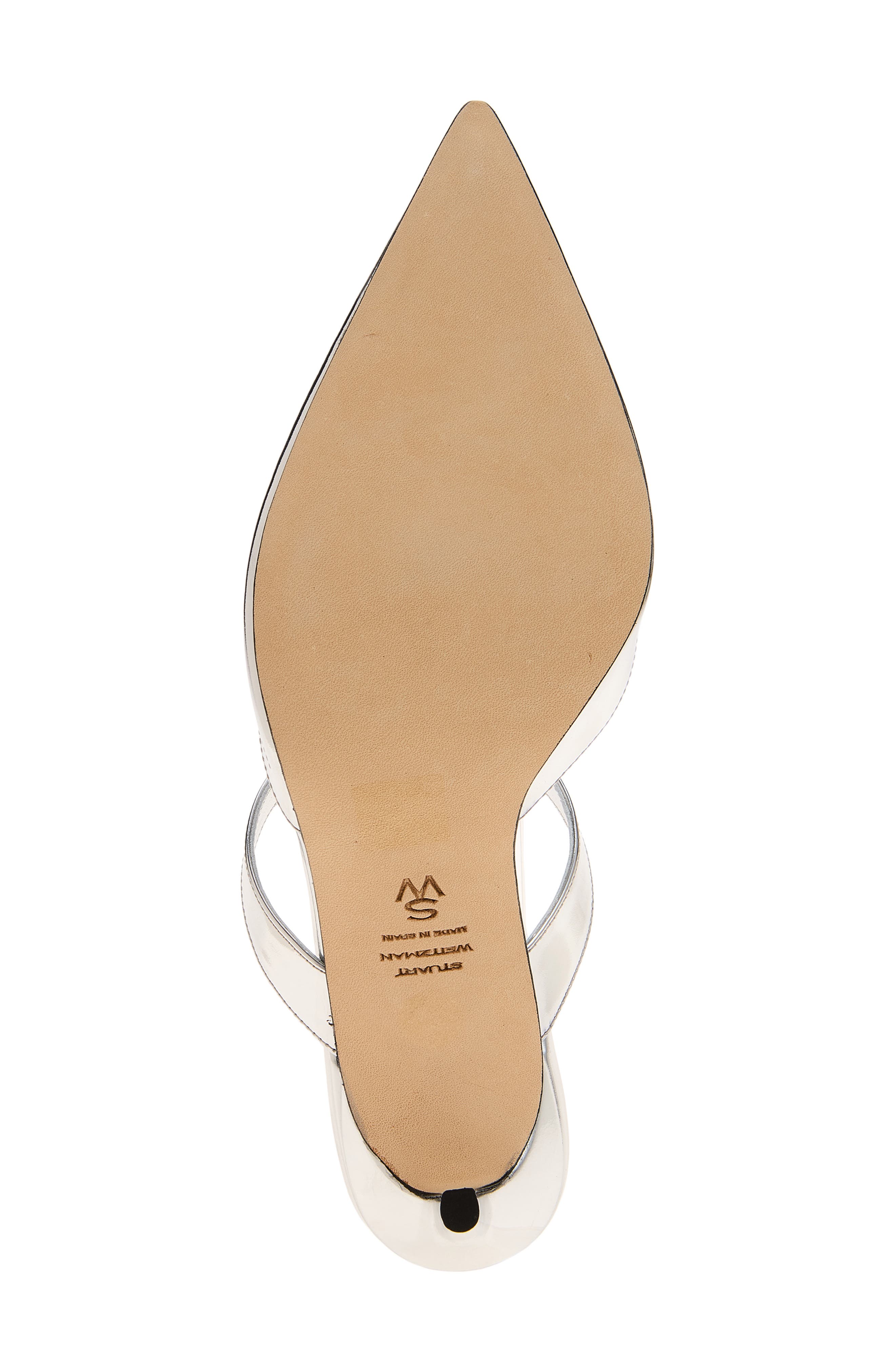 Stuart Weitzman Power Mule 85 Pump, Alternate, color, Silver Specchio