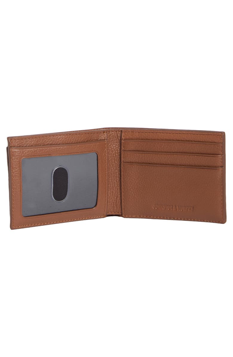 Johnston & Murphy Sliding 2-in-1 Pebbled Leather Bifold Wallet, Alternate, color, Tan
