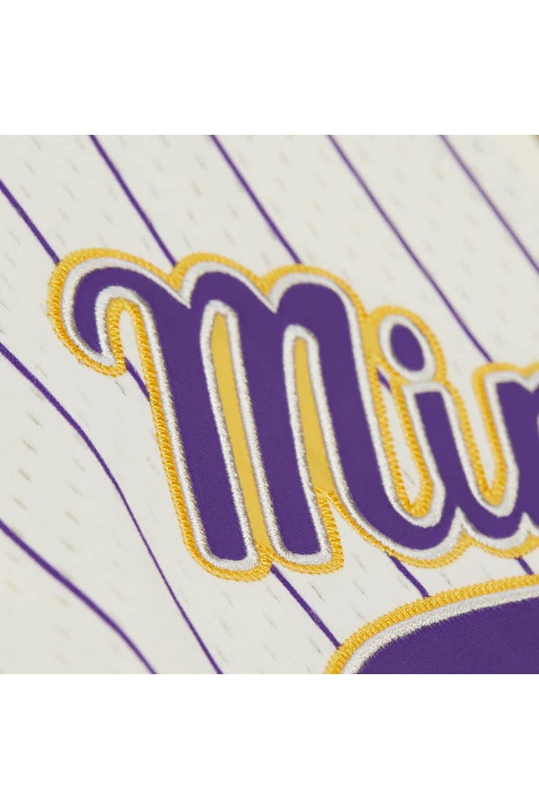 Men's Mitchell & Ness Randy Moss Cream Minnesota Vikings Name & Number Mesh Button-Up Baseball Jersey, Alternate, color, Cream