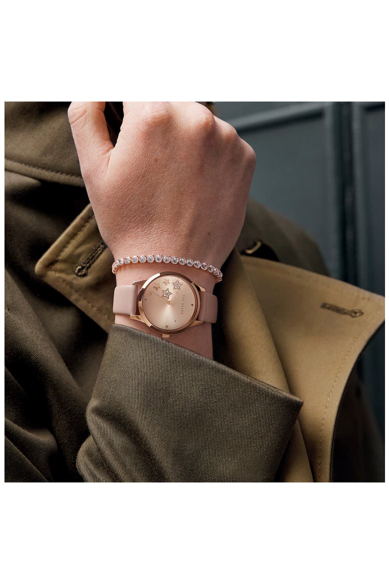 Fitzrovia Leather Strap Watch & Bracelet Set, 34mm, Alternate, color, ROSE GOLD/ PINK/ PINK