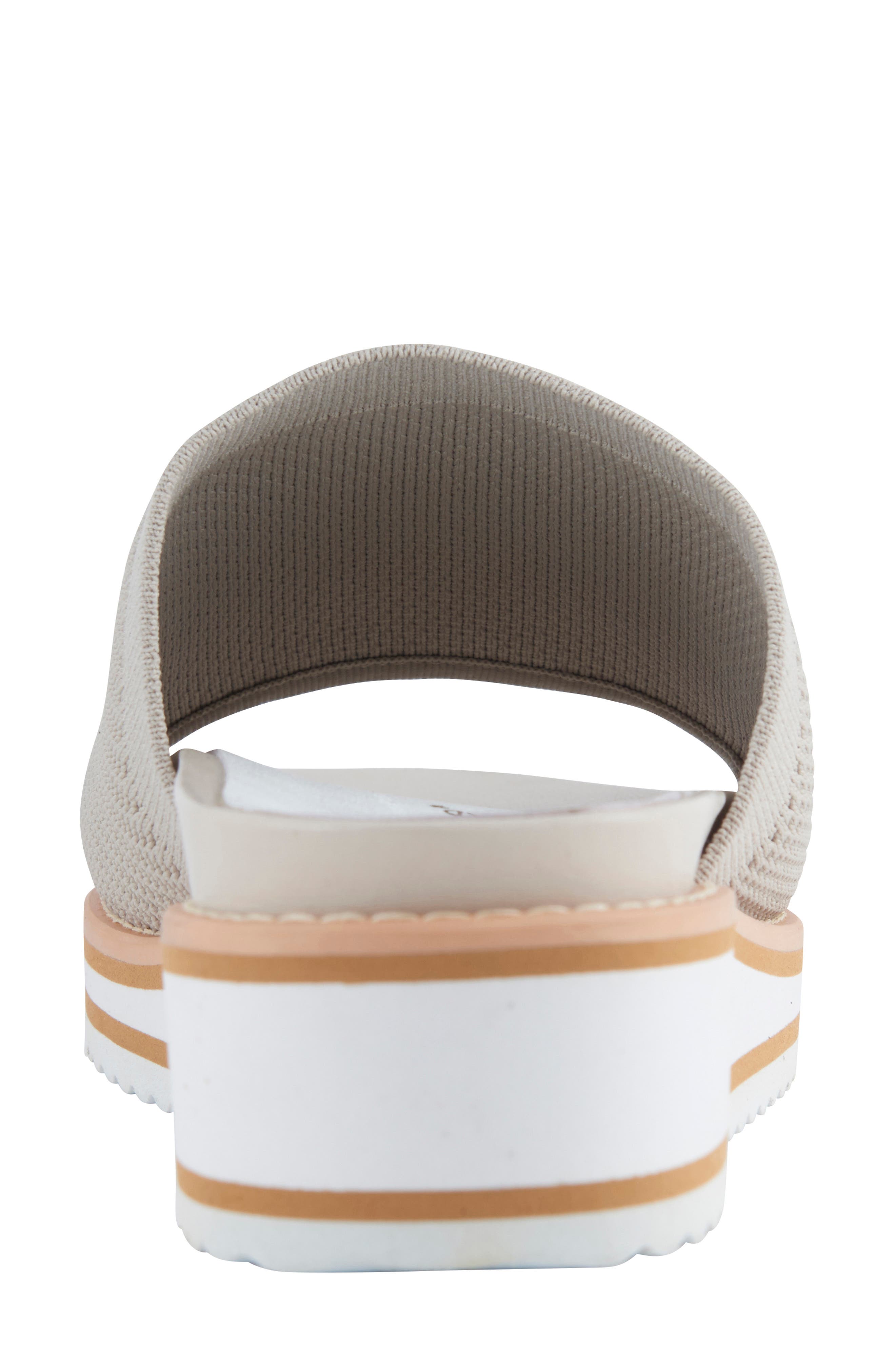 David Tate Aline Knit Wedge Slide Sandal, Alternate, color, Bone