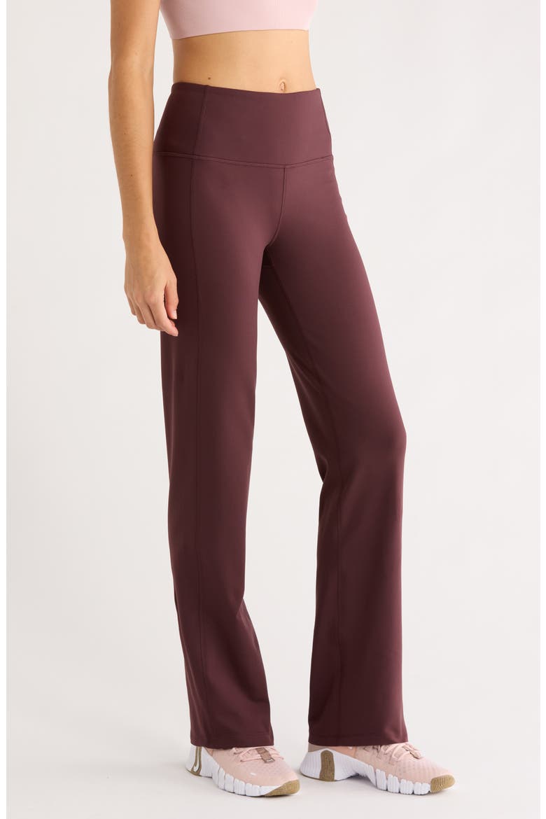 Cozy Tech High Waist Straight Leg Pants, Alternate, color, BURGUNDY FUDGE